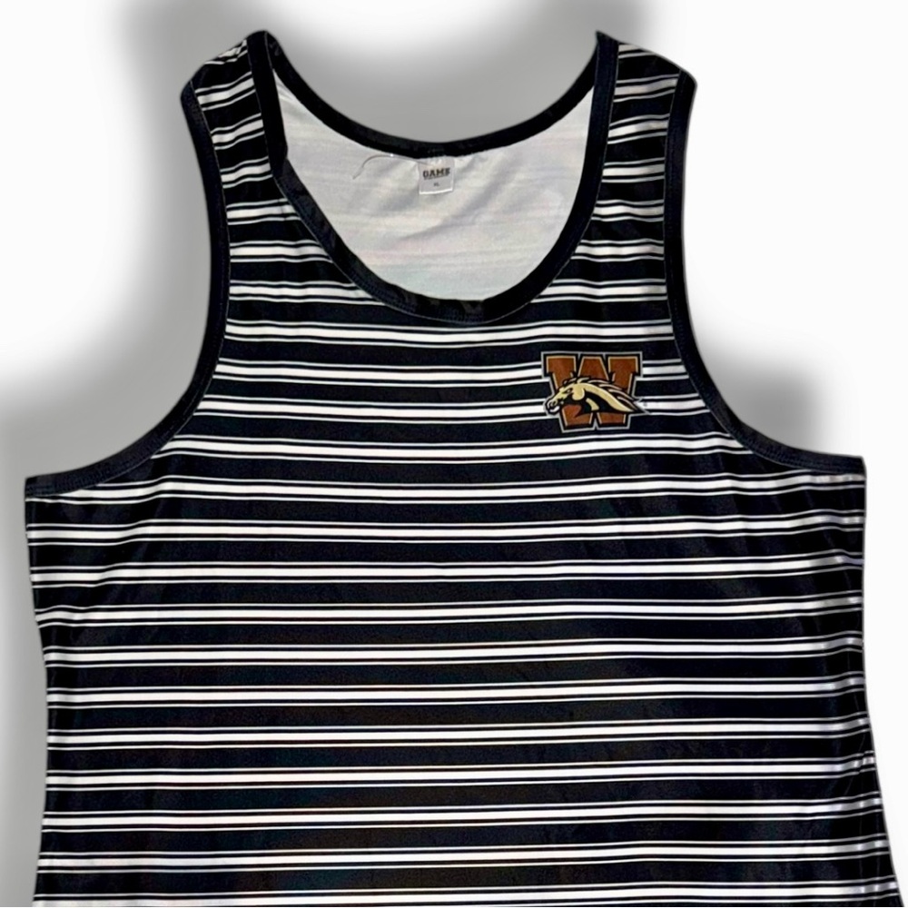 Western Michigan University Broncos Black & White Striped Mini Tank Dress NWOT - Picture 4 of 16